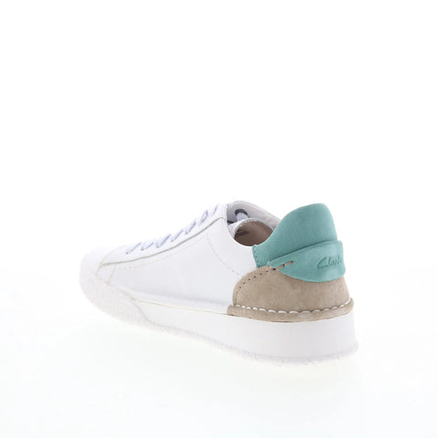 Clarks Craft Cup Lace 26164240 Womens White Leather Lifestyle Sneakers Shoes