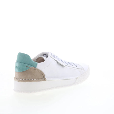 Clarks Craft Cup Lace 26164240 Womens White Leather Lifestyle Sneakers Shoes