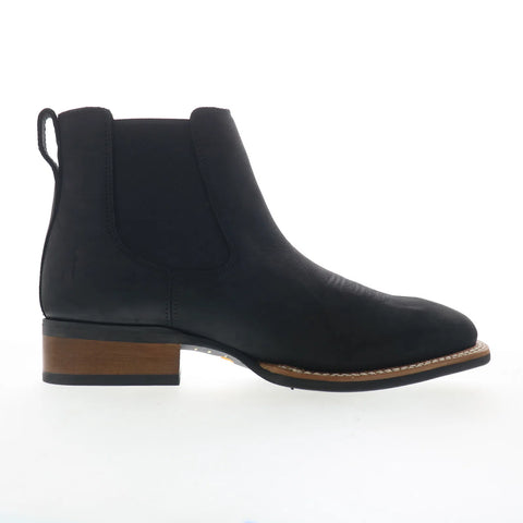 Justin Boots Crazy Buck 6" Square Toe Mens Black Wide Cowboy Western Boots