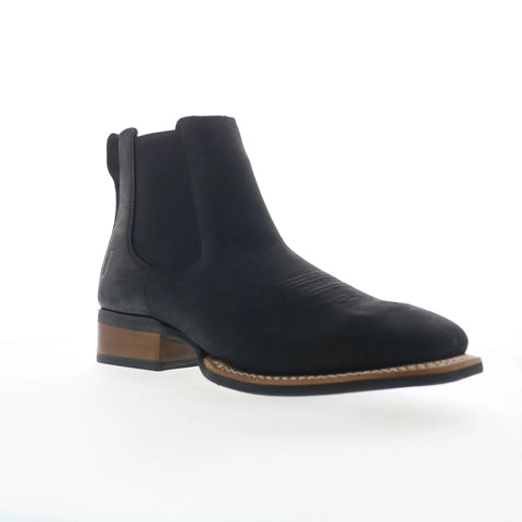 Justin Boots Crazy Buck 6" Square Toe Mens Black Wide Cowboy Western Boots