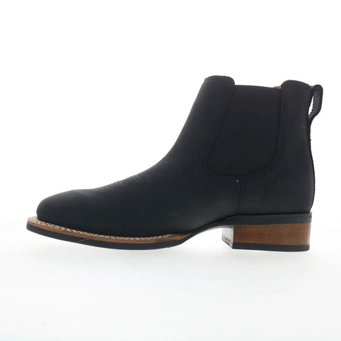 Justin Boots Crazy Buck 6" Square Toe Mens Black Wide Cowboy Western Boots