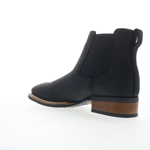 Justin Boots Crazy Buck 6" Square Toe Mens Black Wide Cowboy Western Boots