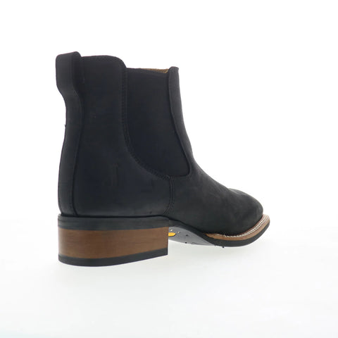 Justin Boots Crazy Buck 6" Square Toe Mens Black Wide Cowboy Western Boots