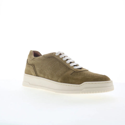 Aquatalia Cristo M109132 Mens Brown Suede Lace Up Lifestyle Sneakers Shoes