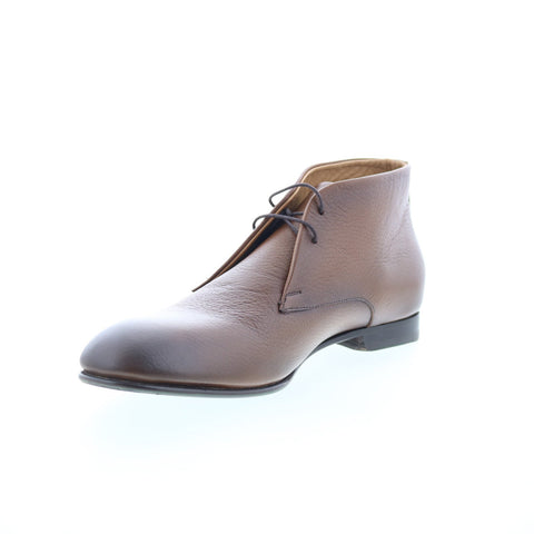 Pastori by Di Bianco Crix Mens Brown Leather Lace Up Chukkas Boots