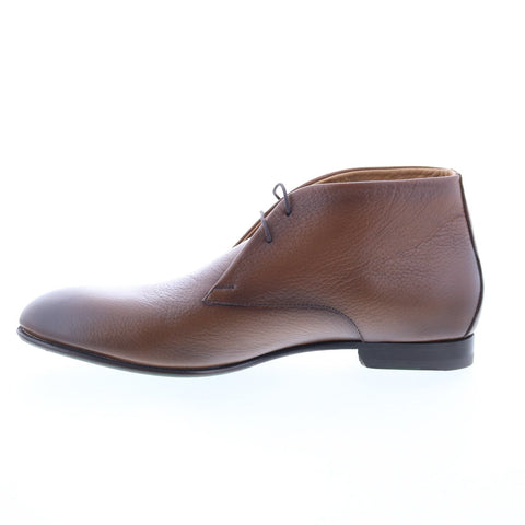 Pastori by Di Bianco Crix Mens Brown Leather Lace Up Chukkas Boots