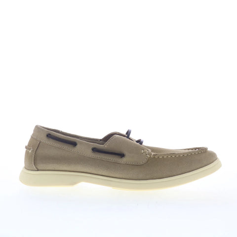 Steve Madden Crosbe Mens Beige Suede Loafers & Slip Ons Boat Shoes Shoes