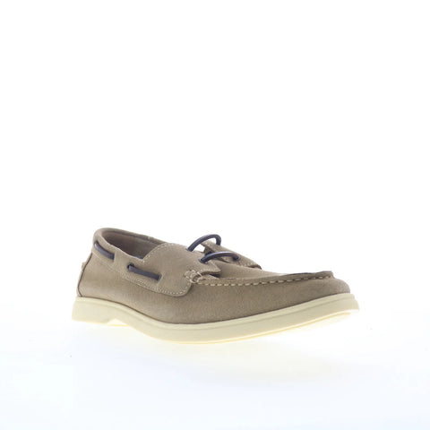 Steve Madden Crosbe Mens Beige Suede Loafers & Slip Ons Boat Shoes Shoes