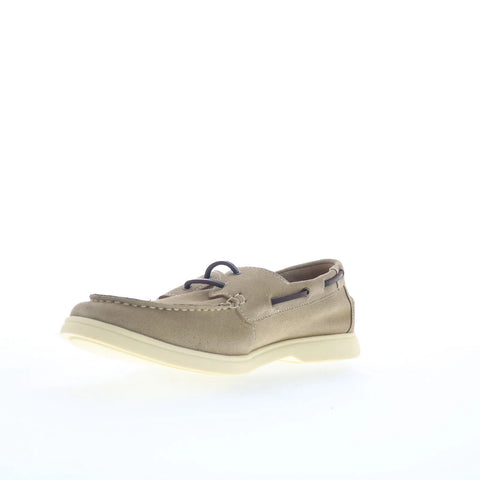 Steve Madden Crosbe Mens Beige Suede Loafers & Slip Ons Boat Shoes Shoes