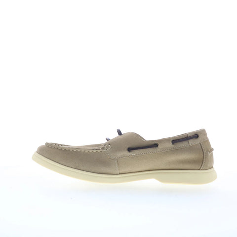 Steve Madden Crosbe Mens Beige Suede Loafers & Slip Ons Boat Shoes Shoes