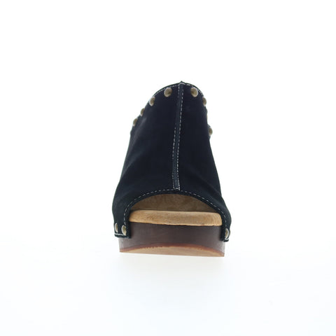 Sbicca Crowley PS113 Womens Black Suede Slip On Mule Sandals Shoes