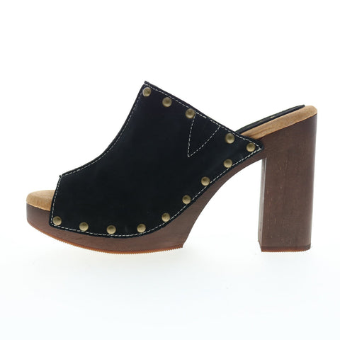 Sbicca Crowley PS113 Womens Black Suede Slip On Mule Sandals Shoes