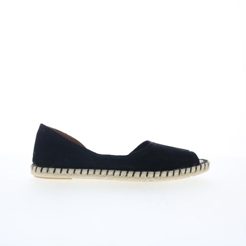 Miz Mooz Cruze Womens Black Suede Slip On Espadrille Flats Shoes