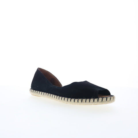 Miz Mooz Cruze Womens Black Suede Slip On Espadrille Flats Shoes