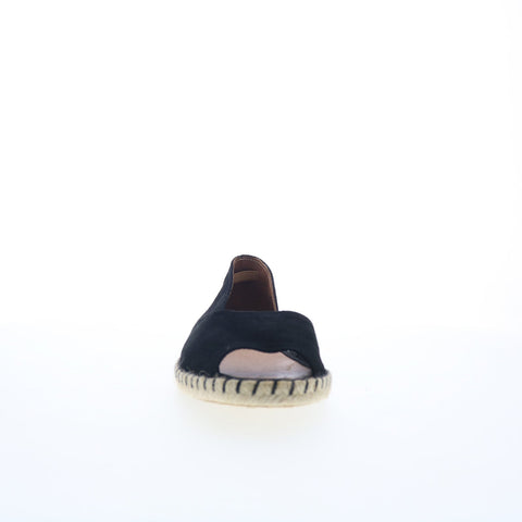 Miz Mooz Cruze Womens Black Suede Slip On Espadrille Flats Shoes