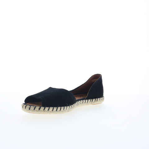 Miz Mooz Cruze Womens Black Suede Slip On Espadrille Flats Shoes