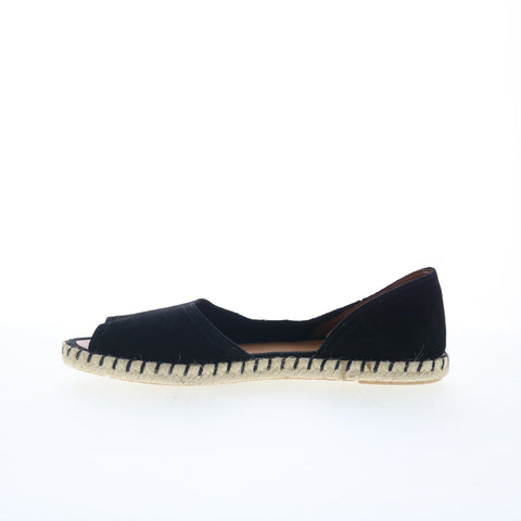 Miz Mooz Cruze Womens Black Suede Slip On Espadrille Flats Shoes