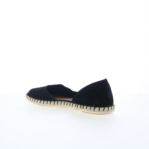 Miz Mooz Cruze Womens Black Suede Slip On Espadrille Flats Shoes
