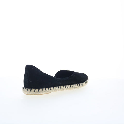 Miz Mooz Cruze Womens Black Suede Slip On Espadrille Flats Shoes