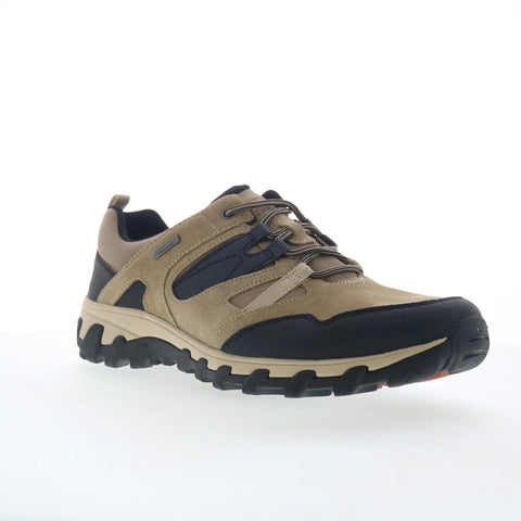 Rockport CSP Low Tie Mens Beige Suede Lace Up Lifestyle Sneakers Shoes