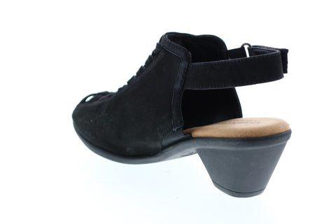 Comfortiva Finella CT0010701 Womens Black Wide Leather Heeled Sandals Shoes