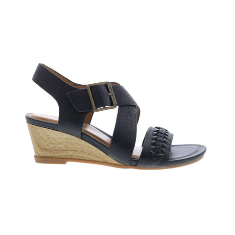 Comfortiva Simone CT0014701 Womens Black Leather Wedges Sandals Shoes