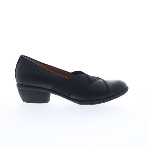 Comfortiva Quinton CT0016301 Womens Black Wide Leather Pumps Heels Shoes