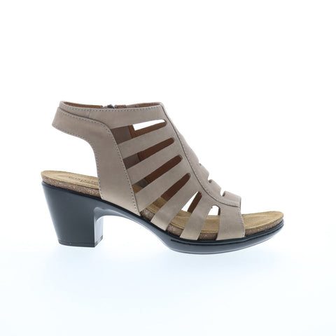 Comfortiva Viona CT0021538 Womens Gray Nubuck Zipper Heeled sandals Shoes