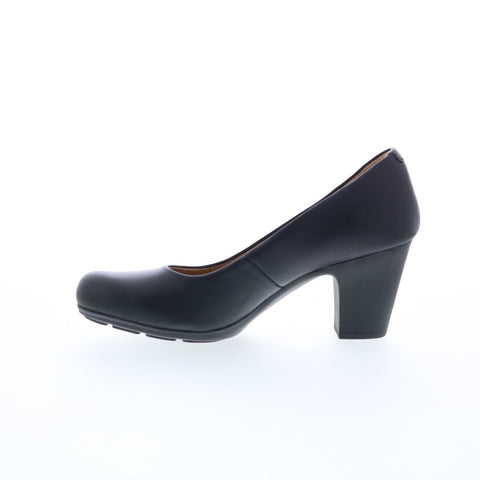 Comfortiva Noxi CT0024501 Womens Black Leather Slip On Pumps Heels Shoes