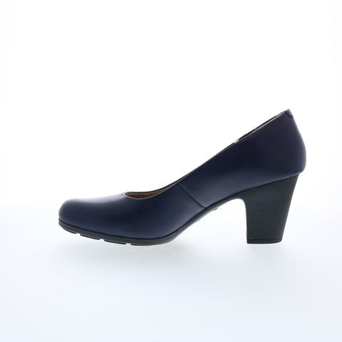 Comfortiva Noxi CT0024507 Womens Blue Wide Leather Pumps Heels Shoes