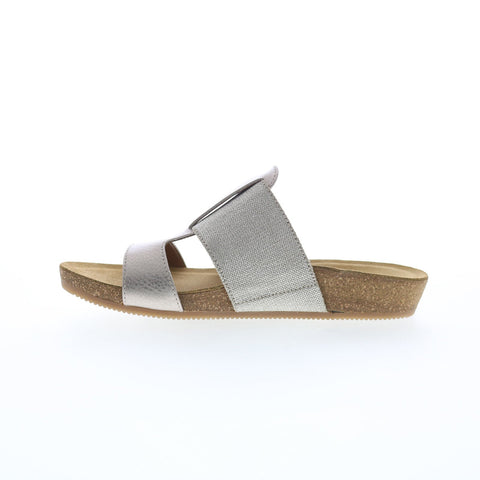 Comfortiva Golana CT0041522 Womens Gray Wide Leather Slides Sandals Shoes