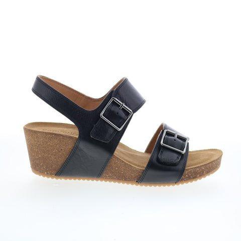 Comfortiva Erlina CT00495 Womens Black Leather Wedges Sandals Shoes