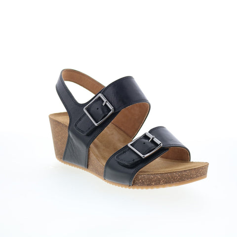 Comfortiva Erlina CT00495 Womens Black Leather Wedges Sandals Shoes