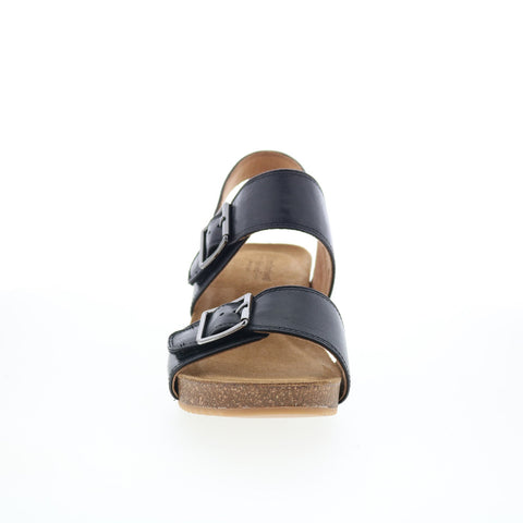 Comfortiva Erlina CT00495 Womens Black Leather Wedges Sandals Shoes