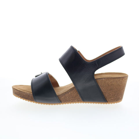 Comfortiva Erlina CT00495 Womens Black Wide Leather Wedges Sandals Shoes