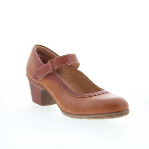 Comfortiva Barnes CT00531 Womens Brown Leather Strap Pumps Heels Shoes