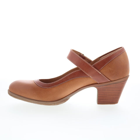 Comfortiva Barnes CT00531 Womens Brown Leather Strap Pumps Heels Shoes
