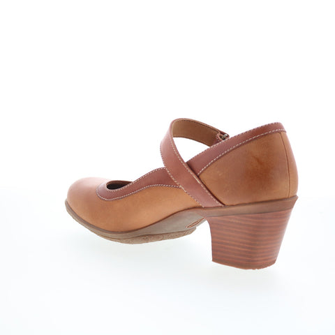 Comfortiva Barnes CT00531 Womens Brown Leather Strap Pumps Heels Shoes