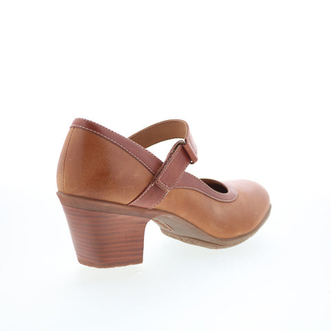 Comfortiva Barnes CT00531 Womens Brown Leather Strap Pumps Heels Shoes