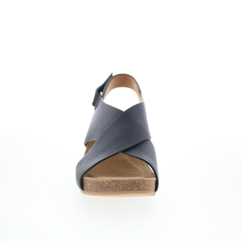 Comfortiva Eva CT00575 Womens Black Leather Strap Wedges Sandals Shoes
