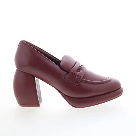 Clarks Martine Rose Loafer 26178345 Womens Red Leather Pumps Heels Shoes
