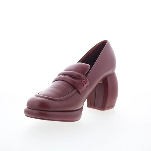 Clarks Martine Rose Loafer 26178345 Womens Red Leather Pumps Heels Shoes