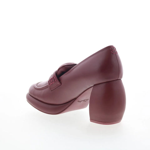 Clarks Martine Rose Loafer 26178345 Womens Red Leather Pumps Heels Shoes