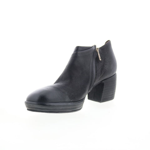 A.S. 98 Curtis Womens Black Leather Zipper Ankle & Booties Boots
