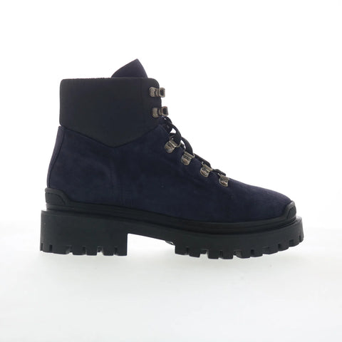 Aquatalia Cynthia L533973 Womens Blue Suede Lace Up Casual Dress Boots