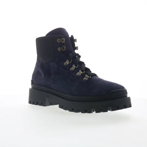 Aquatalia Cynthia L533973 Womens Blue Suede Lace Up Casual Dress Boots