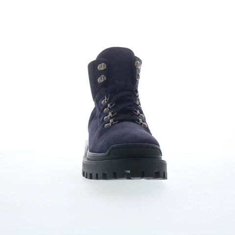 Aquatalia Cynthia L533973 Womens Blue Suede Lace Up Casual Dress Boots