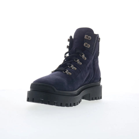 Aquatalia Cynthia L533973 Womens Blue Suede Lace Up Casual Dress Boots