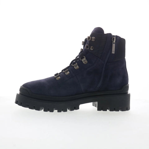 Aquatalia Cynthia L533973 Womens Blue Suede Lace Up Casual Dress Boots