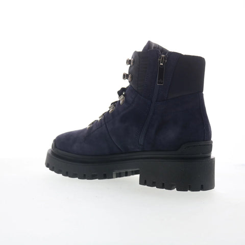 Aquatalia Cynthia L533973 Womens Blue Suede Lace Up Casual Dress Boots